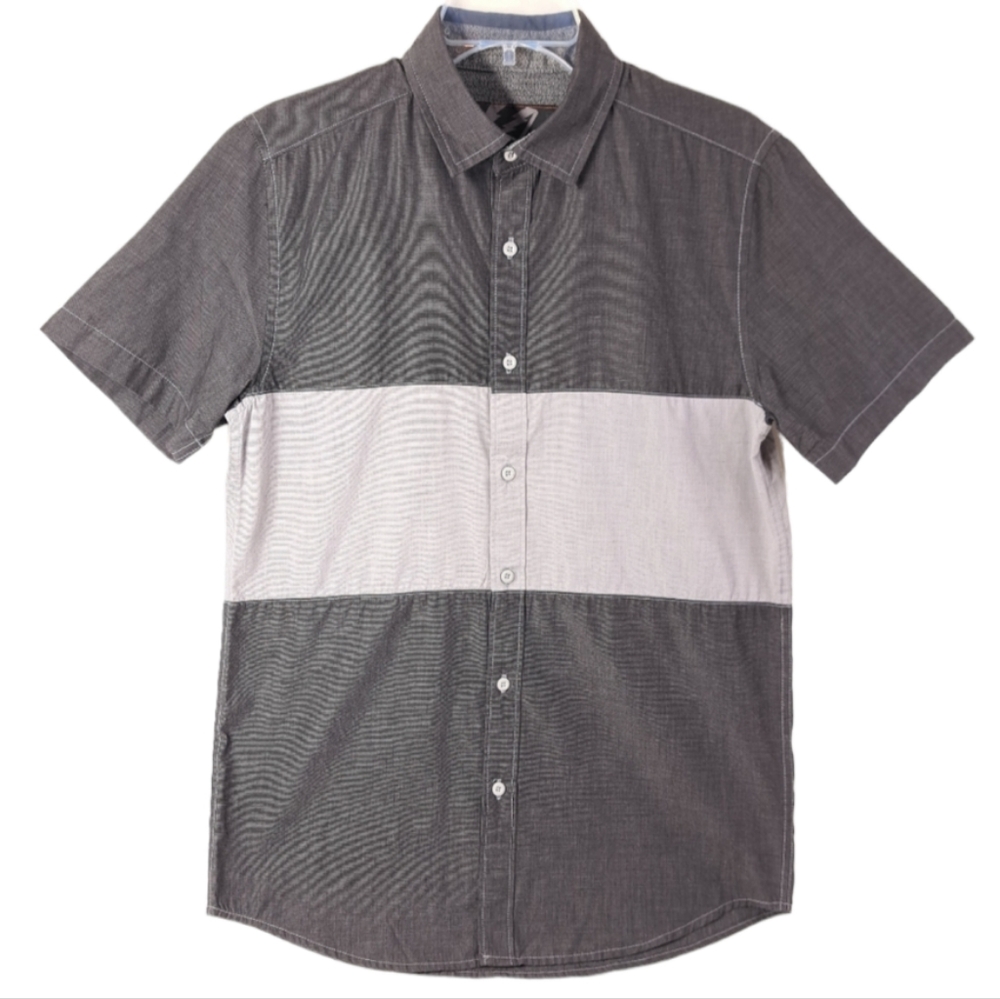 Amplify Boys Grey Button Down Collared Shirt‎ Size S